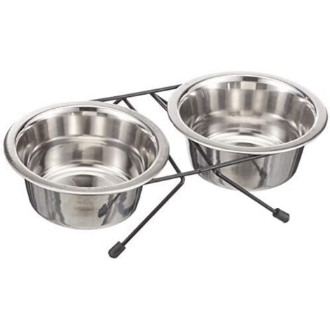 TRIXIE - SUPPORT 2 ÉCUELLES INOX 0,45 L DIAMÈTRE 12 CM 4011905248318
