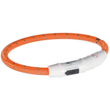 Trixie  USB-Blitzring Orange - Größe XS/S 35 cm