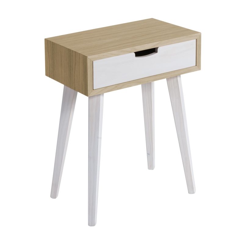 

MESILLA DE NOCHE HADA ROBLE 1/CAJON ROBLE 45 X 30 X 59 COLOR BLANCO - Trobal