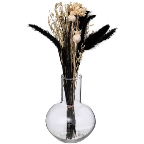 Trockenblumenarrangement Subli Glasvase H27cm - Transparent