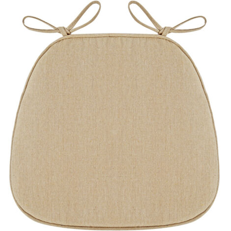 Trois coussins d'assise souples, antidérapants et respirants sont fixés à la chaise  couleur blanc cassé.