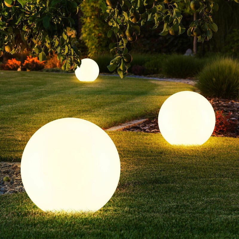 Lot de 3 lampes solaires extérieures de jardin à led Globe Lamps Meadow Lawn Lighting