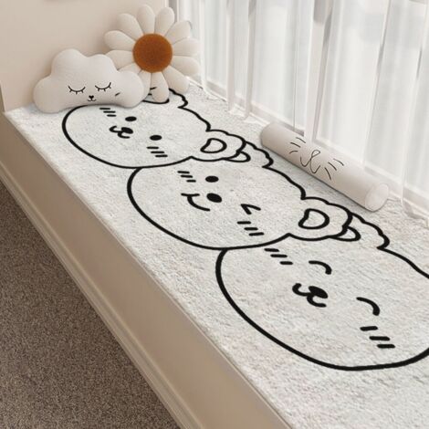 Trois ours joyeux 4020CM Imitation cachemire Couverture rafraîchissante en fausse cachemire avec un adorable motif de chat, idéale pour la maison, la chambre, la table de chevet, absorbante, antidérap