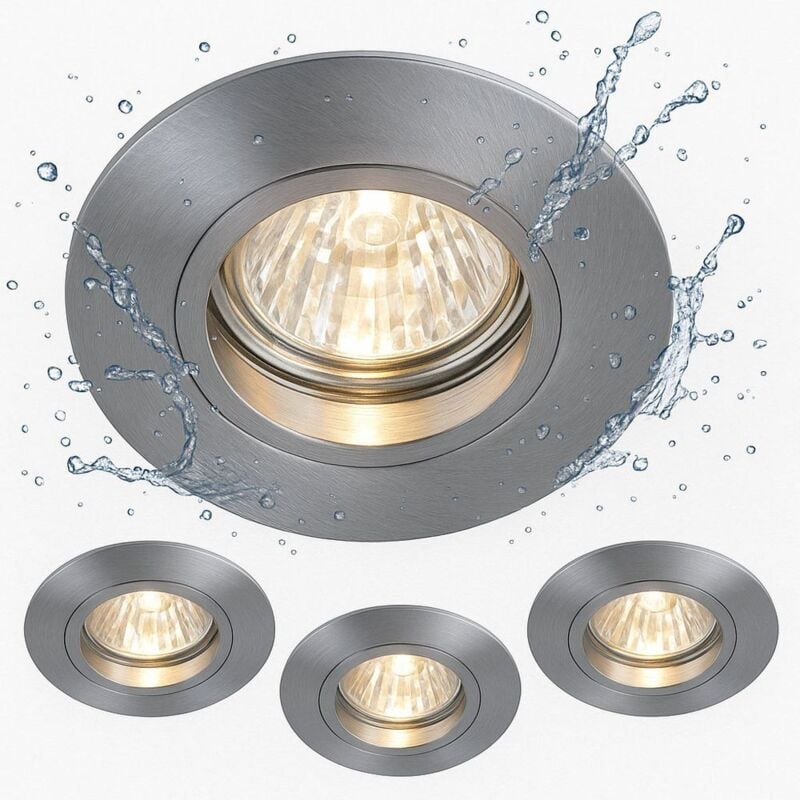 Lot de 3 spots encastrables IP44 lampe aluminium 8cm rond Paulmann 925.23