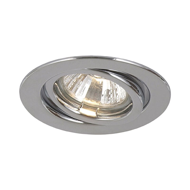 Spot de plafond lampe encastrable spot encastrable plafonnier lampe de salon, métal chromé rond, douille GU10, diamètre 9,7 cm