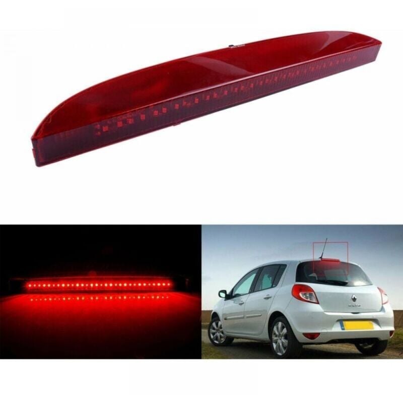 Lauwexe - Troisième Feu de Stop pour Clio 2, Haut 3ème Feux Stop arrière Rena-ult Clio ii 1998-2006 7700410753 (Rouge)