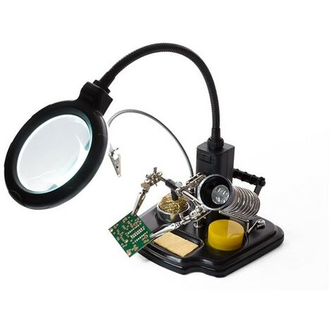 Troisième Main Avec Loupe Et Outils De Soudage