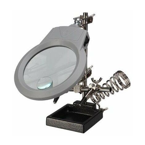 troisième main avec loupe, lampe led et support pour fer à souder