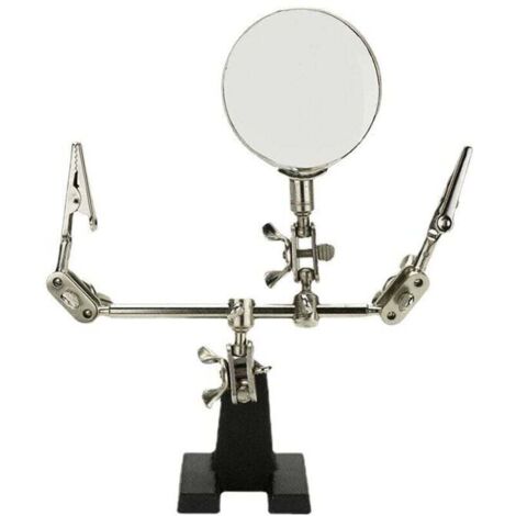 Troisième main avec pince et loupe - aide à la soudure - avec loupe 5x