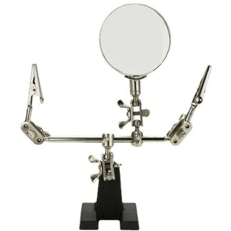 Troisième main avec pince et loupe - aide à la soudure avec loupe 5x