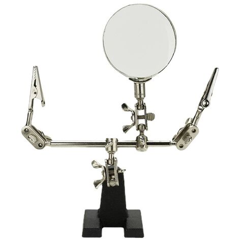 Troisième main avec pince et loupe - Aide à la soudure - Avec loupe grossissante 5x