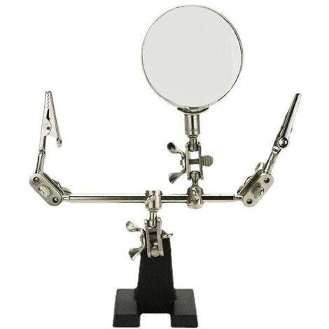 Troisième main avec pince et loupe - Aide à la soudure - Avec loupe grossissante 5x