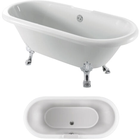 Trojan Clermont Double Ended Freestanding Bath 1695mm x 785mm Excluding Feet - 0 Tap Hole