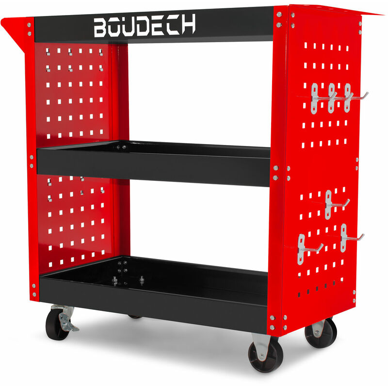 Troller - Chariot d’atelier à 3 étagères avec roues autobloquantes