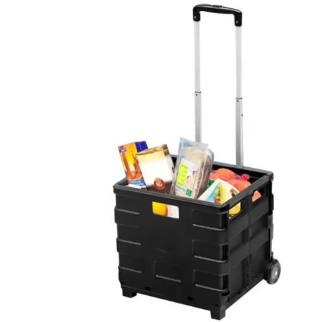 Trolley Carrello Attrezzi Pieghevole per la Spesa o Bricolage 2 Ruote con Manico