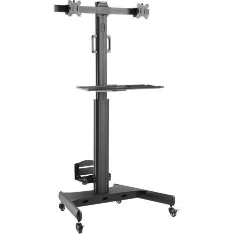 Trolley da Pavimento Techly con Mensola e Porta CPU per 2 TV LCD/LED/Plasma 13-32''