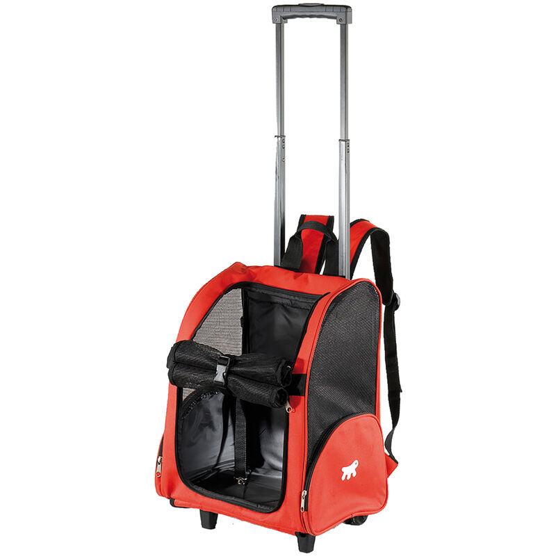 Trolley Cage de transport pour chats et petits chiens. Couleurs variées.. Variante small - Misure: 32 x 28 x h 51 cm - Rouge - Ferplast