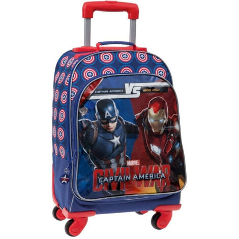 Trolley Sac à Dos Enfant école Temps Libre Bagage à Main 4 Roues Marvel
