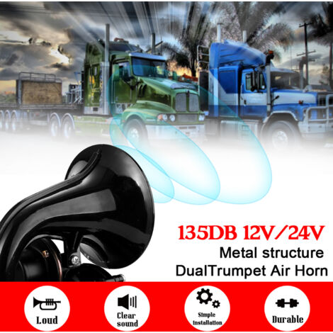 Tromba da treno Kimiss, tromba ad aria compressa per camion, kit tromba super potente a forma di lumaca per auto, per auto a 12V, motociclette da 135 dB