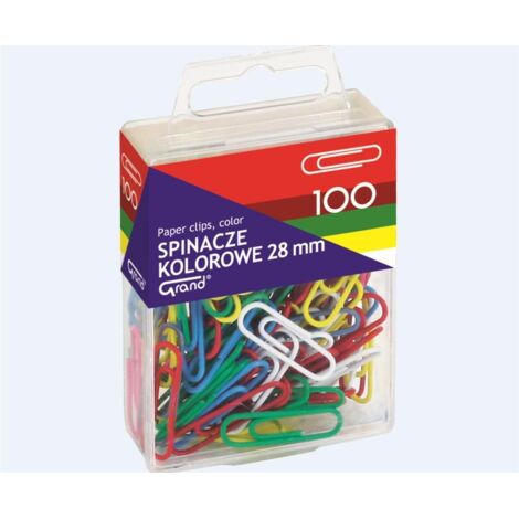 Trombones de couleur GRAND 100 pièces - métal, bureau et école