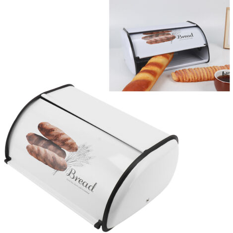 Trommelförmige Brotdose aus Metall, kleines multifunktionales Modell mit weißem Klappdeckel zur Küchenorganisation und Aufbewahrung frischer Lebensmittel, 1060 g, 1 Stück