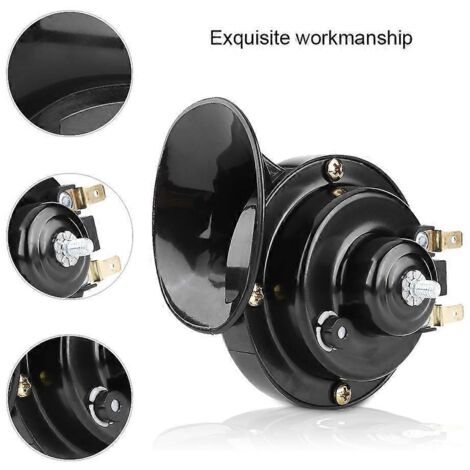 Trompe électrique universelle 12V 110dB 510Hz pour moto, klaxon escargot puissant à voix forte, avertisseur sonore haute performance.