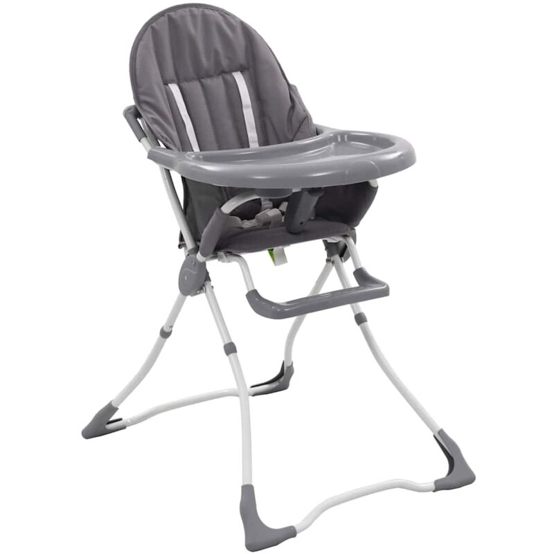 

vidaXL Trona de Bebé Gris y Blanco - Gris