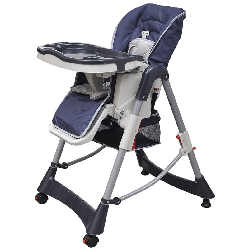 

vidaXL Trona de Bebé Deluxe de Altura Ajustable Azul Oscuro - Azul