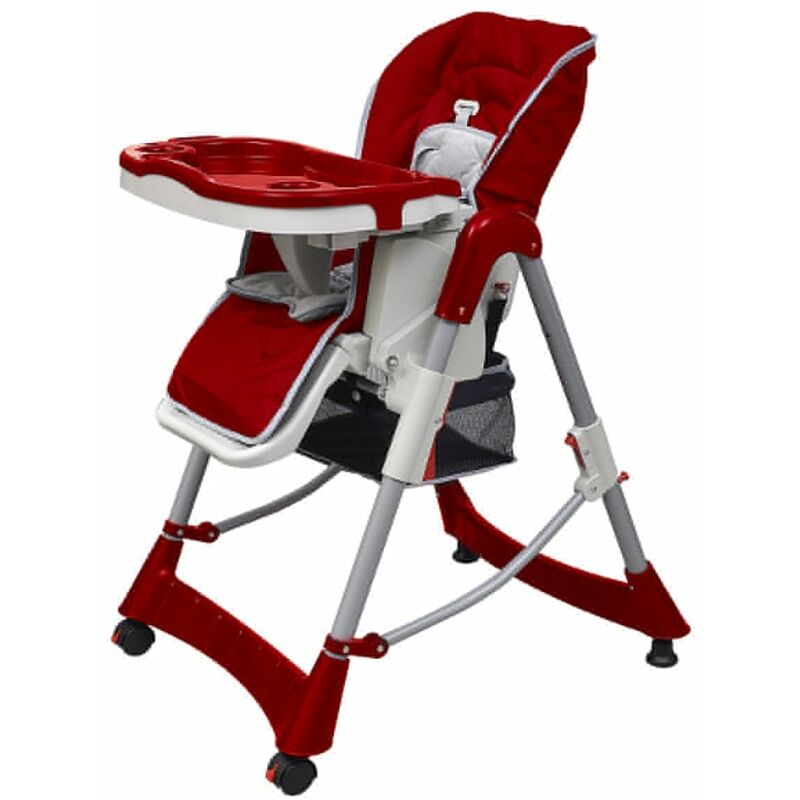 

vidaXL Trona de Bebé Deluxe de Altura Ajustable Burdeos - Rojo