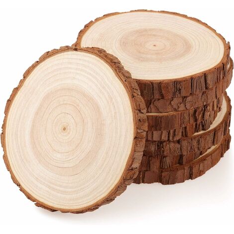Tronco de madera de 13-14 cm sin agujero, 8 Uds., rodajas de madera Natural adecuadas para decoración de madera navideña, tarjeta de lugar de boda, quemador de madera GDRHVFD