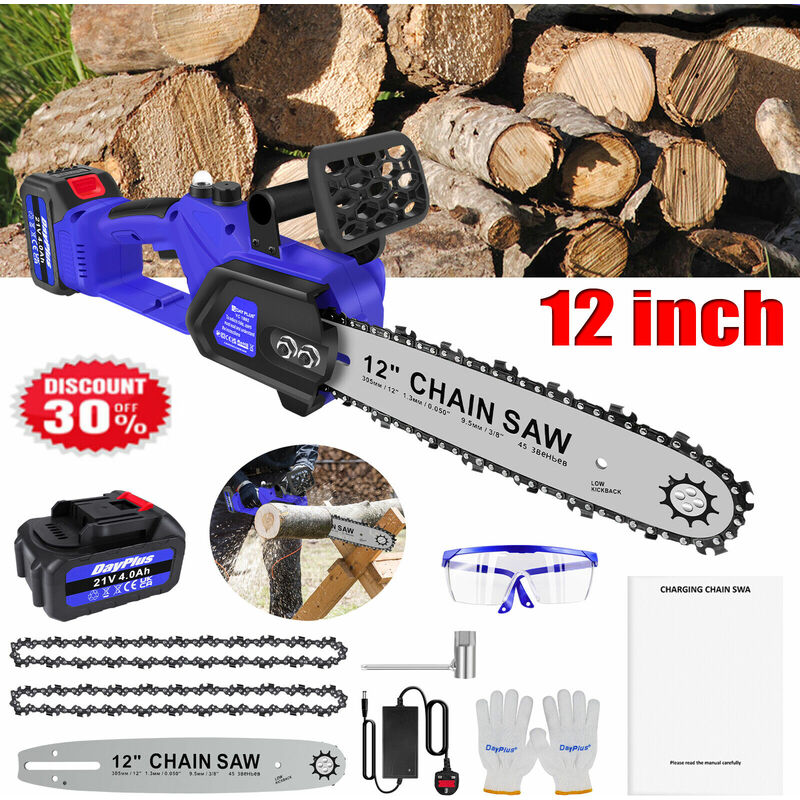 Tronçonneuse 12" coupe-bois Batterie Tronçonneuse électrique à main 4500W