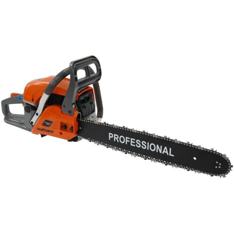 Tronçonneuse 20 pouces, 58 cm³, à essence, 2 temps, pour la coupe de bois, le jardinage, la ferme et la maison, orange