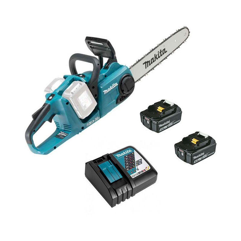 Makita Tronçonneuse 36V lxt 2x5 0 Ah guide de 35 cm DUC353RT2