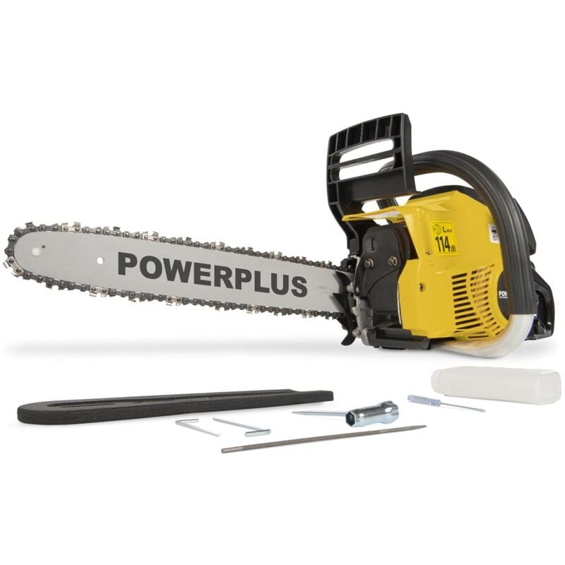 Powerplus - Tronçonneuse Thermique POWXG10211 - Élagueuse à Essence de 37,2 cc, Guide de 400 mm et Réservoir de Carburant de 0,3 l, Outillage de