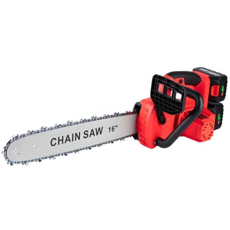 ONEVAN Tronçonneuse à batterie 36V (2x18V) Li-Ion 40cm ，Tronçonneuse Sans Balais 16 Pouces Avec deux batteries lithium 588vf