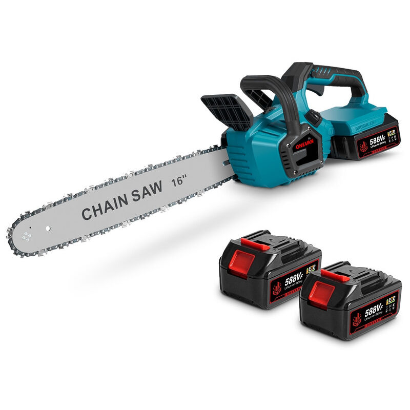 Tronçonneuse à batterie 36V (2x18V) Li-Ion 40cm ,Tronçonneuse sans balais 16 pouces pour la Coupe du bois, l'élagage le Jardin