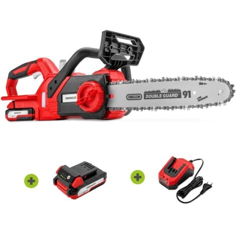 Tronçonneuse à batterie au lithium 20V, épée Oregon 304mm, chargeur + batterie inclus, vitesse 5m/s - Greencut GS200L