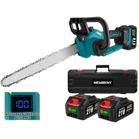 ONEVAN Tronconneuse a batterie Brushless 12 pouces ,Avec deux batteries et un chargeu, pour patio naison et jardin