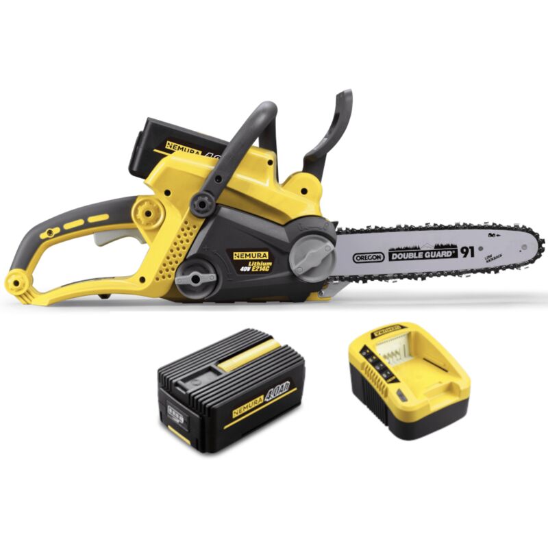 Nemura - Tronçonneuse à batterie 40V + Batterie 4Ah + Chargeur rapide
