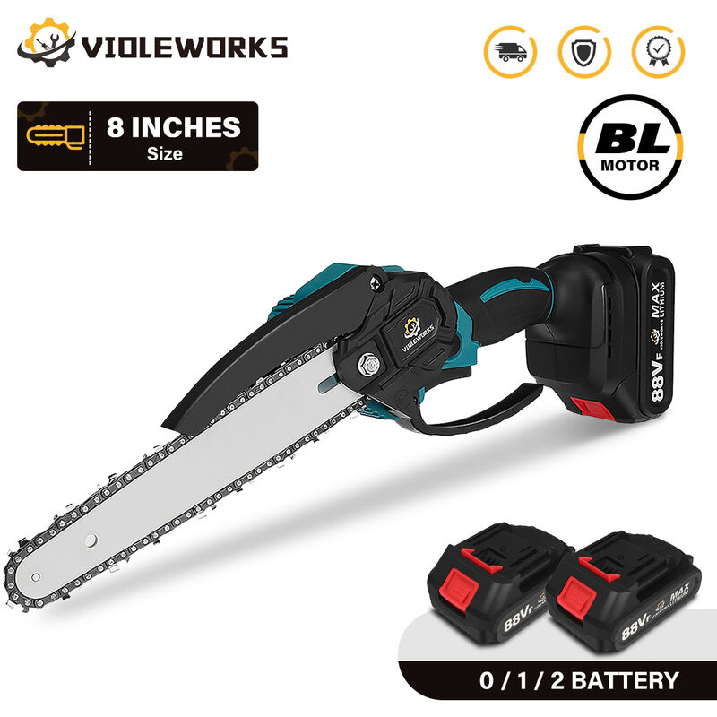 Maerex - Tronçonneuse à batterie Scie à chaine élagueuse sans fil brushless violeworks 8''18V 10000RPM Scie à chaine scie à buche 1 batterie ZebraA