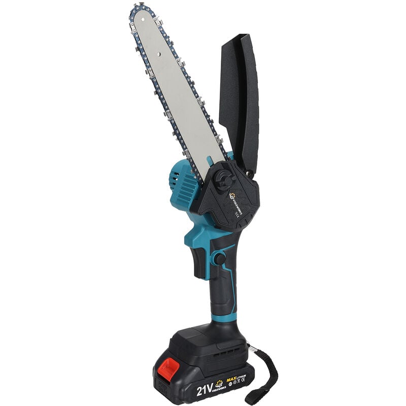 Insma - Tronçonneuse à batterie scie à chaine scie à buche élagueuse violeworks 8' 2.0Ah 1 batterie 18V avec 2 chaines (Version améliorée) Fantablau