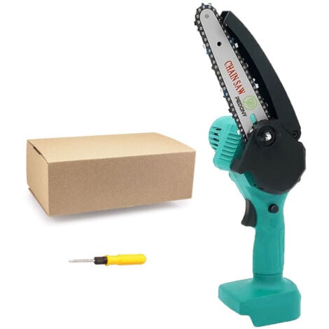 Tronçonneuse à batterie,Tronçonneuse sans fil de 4 pouces, mini-tronçonneuse portable électrique pour branches d'arbres, cour, ménage et jardin (pas de batterie), compatible avec Makita