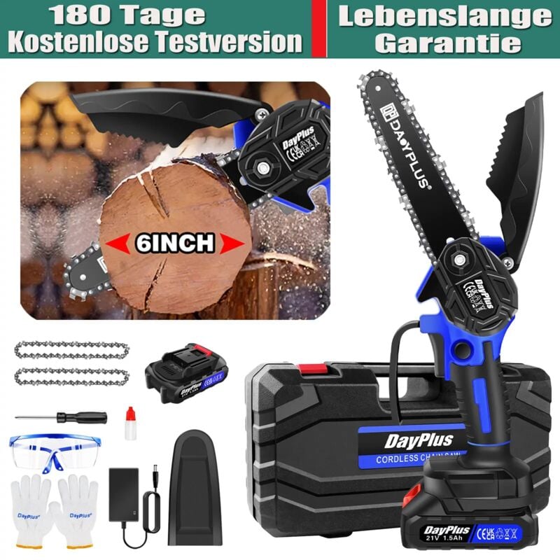 Dayplus - Tronçonneuse à bois 6 » pouces Tronçonneuse électrique pour Makita 18V Battery