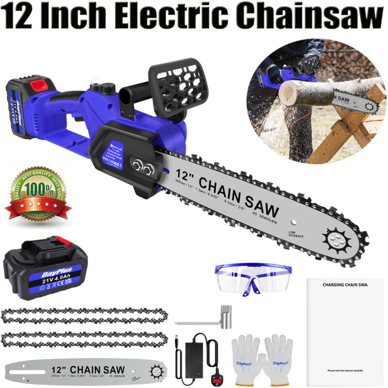 Dayplus - Tronçonneuse à chaîne électrique 12' 4500W avec chargeur Batterie