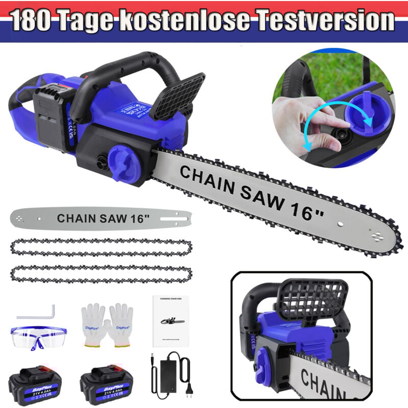 Tronçonneuse à chaîne électrique 16" 6000W avec chargeur Batterie