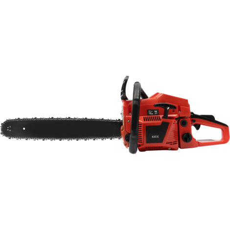 Tronçonneuse à essence, 52 cm3, 2,2 kW, moteur 2 temps, lame de 50 cm, pour couper du bois, abattre des arbres légers et élaguer, cadeaux pour papa