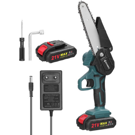 Tronçonneuse élagueuse 21V 6" rechargeable une main jardin