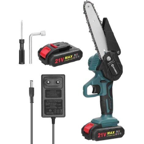Tronçonneuse élagueuse 21V 6" rechargeable une main jardin