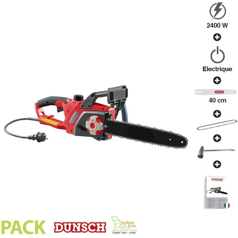 Tronçonneuse électrique 2400W guide Oregon 40cm tension automatique Dunsch DU30240-40ATF