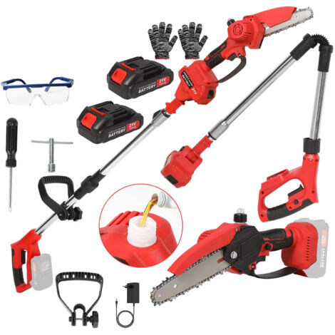 Tronçonneuse électrique à pôle télescopique de 6 pouces, 500 W,21 V,ciseaux de scie à branches hautes, outil électrique d'élagage de jardin